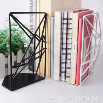 Book stopper creative geometry decoration ironwork bookshelf